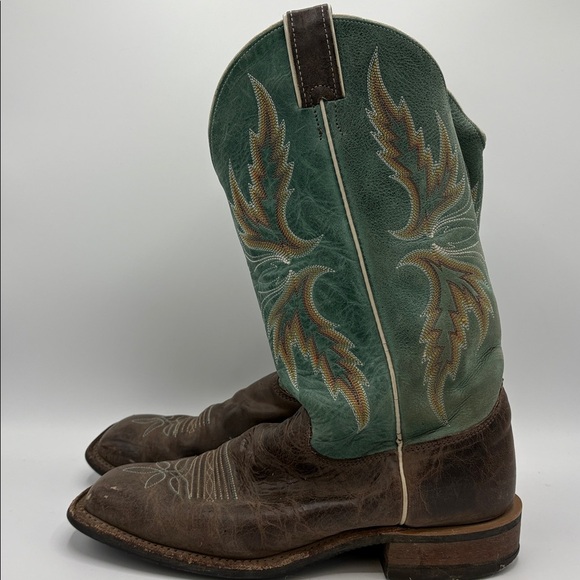 Justin Women’s Size 9 BRL335 Bent Rail Western Cowgirl Leather Boots Turquoise - Picture 6 of 11